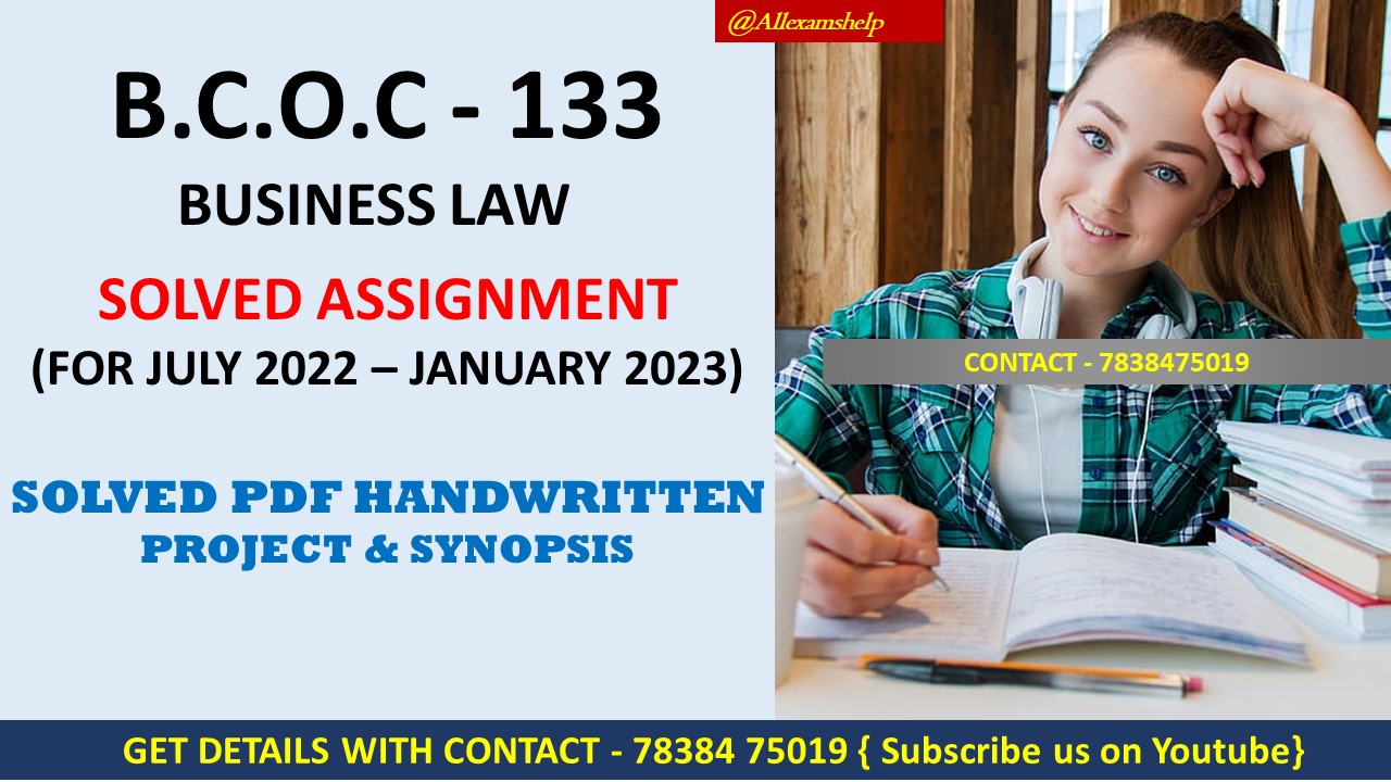 bcoc 133 solved assignment 2022 23